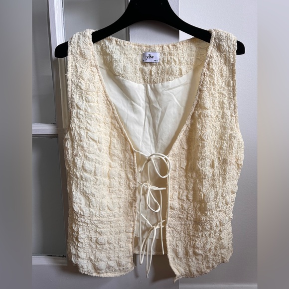 Yllw The Label - Tatum Bubble Tie Vest cream - Picture 2 of 7